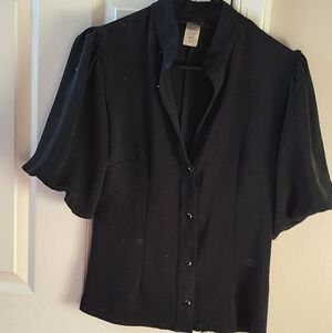 Ariella Elegant Black Button-Up Blouse